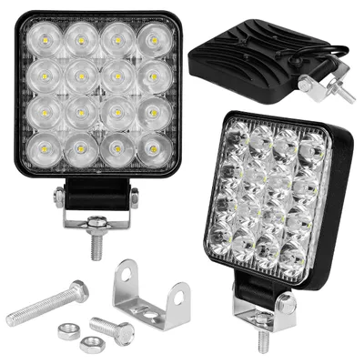 Obrázek produktu pro LED pracovní světlo 10,5x8,5x1,8cm 6000K studená bílá 6240lm 10-30V 48W 16xLED 30° IP67 Kwadratische WR černá