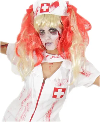 Produktbild von blutige Zombie Krankenschwester Perücke
