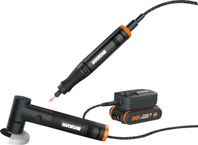 Produktbild von WORX MakerX - Doppel Set WX990 bestehend aus Akku-Winkelschleifer WX741L, Multifunktionswerkzeug WX739.9 inkl. HubX Akku