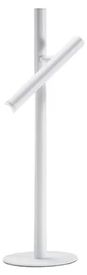 Imagen del producto de Lámpara de mesa Gealuce GLS, fabricada en aluminio mate blanco, con una bombilla LED regulable de 5,4 W, atenuación mediante botón, temperatura de color de 3000 K, ángulo de iluminación de 25° y grado de protección IP20