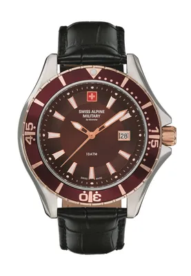 Produktbild von Swiss Alpine Military Herren Uhr Analog Quarz 7040.1556SAM Leder