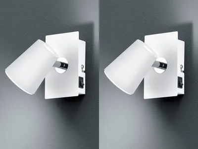 Produktbild von LED Wandstrahler 2er Set Weiß matt Spot schwenkbar 6,5W - Schlafzimmerleuchten
