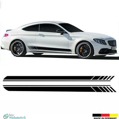 Produktbild von Autotür Seitenstreifen Aufkleber Mercedes 200x10cm | Vinyl Tuning Sticker Auto