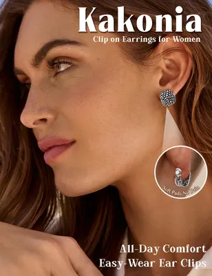 Image de 4 paires de boucles d'oreilles clip, en or et en argent, de différentes formes, pour femmes