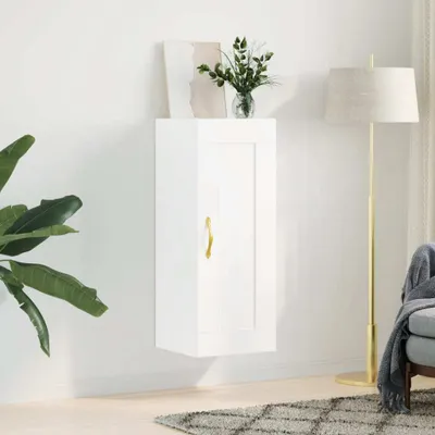 Obrázek produktu pro vidaXL Nástěnná skříňka bílá 34,5x34x90 cm Dřevěný materiál