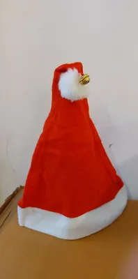 Produktbild von Weihnachtsmütze Nikolaus Santa Mütze mit Bommel und Glocke aus Filz rot weiß