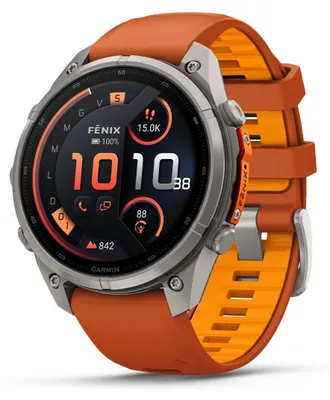 Zdjęcie produktu dla Garmin 010-04336-01 | Fenix 9 Pro Ir, 47 mm, wyświetlacz Sapphire Amoled, obudowa z tytanu, pasek w kolorze pomarańczowym/pomarańczowym