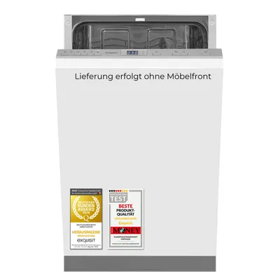 Produktbild von Exquisit Geschirrspüler, 9 Maßgedecke, 6 Programme, kompakt, freistehend, 45 cm, silber, Startzeitverzögerung, Intensiv- & ECO-Modus, EGSP52109-E-030E
