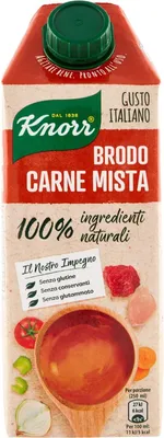 Produktbild von Knorr Brodo Carne Mista Brühe mit Fleisch 100% natürliche Zutaten Gluten-frei 750ml