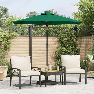 Produktbild von Sonnenschirm Gartenschirm Ampelschirm Strandschirm Marktschirm Schirm mit Stahlmast Grün 225x225x212 cm