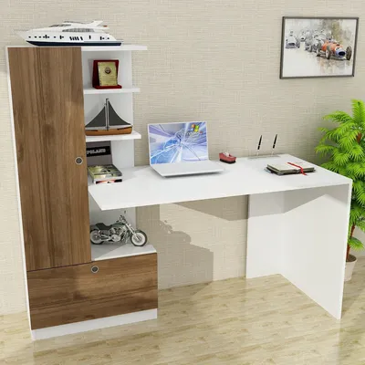 Immagine prodotto di Skye Decor, Domingos - Bianco, Noce, Scrivanie, Bianco, 120 x 73,8 x 61,8 cm