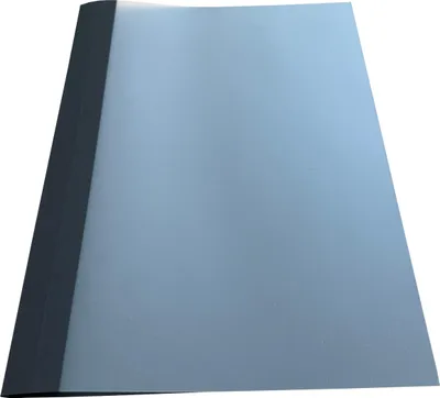 Produktbild von Ösenmappe, Leinenstruktur, 8 mm, Farbe schwarz, glasklare Folie, VPE= 100 St.