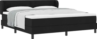 Produktbild von Boxspringbett mit Kopfteil Schwarz 180 x 200 cm Stoff
