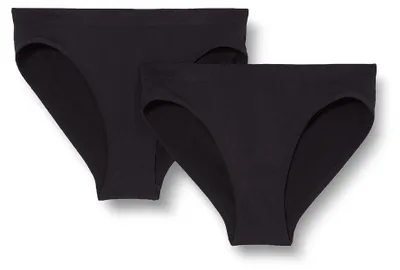 Productafbeelding van Schiesser meisjes slip, 2-pack, naadloos, licht model - zwart - maat 140
