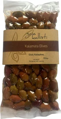 Produktbild von Gaia Kallisti Kalamata-Oliven schwarz 250 g Vakuumverpackung
