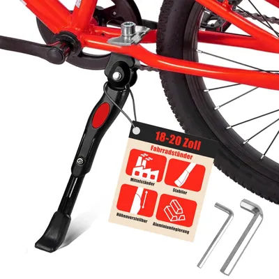 Image de Support pour vélo de 18/20 pouces - Hauteur réglable de 4 cm - Alliage d'aluminium - Antidérapant - Vélo pour enfants - Support central - Support pour vélo