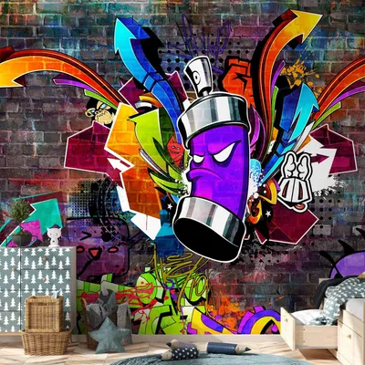 Produktbild von Vlies Fototapete - Graffiti: Colourful attack 250x175 cm Streetart i-C-0088-a-a