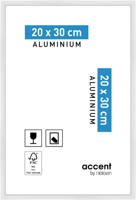 Produktbild von accent by nielsen Aluminium Bilderrahmen Accent, 20x30 cm, Weiß Glanz