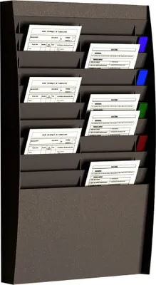 Produktbild von PAPERFLOW Wand-Prospekthalter 20 Fächer A4 hoch schwarz