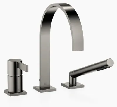 Immagine prodotto di Dornbracht MEM Mitigeur monocommandé pour bain à trois trous pour montage sur bord de baignoire ou sur bord de carrelage, saillie 220mm, 27412782-99, 27412782-99