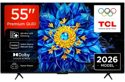 Produktbild von TCL QLED810L 55QLED810L, 139,7 cm (55"), 3840 x 2160 Pixel, QD-Mini LED, Smart-TV, WLAN, Schwarz