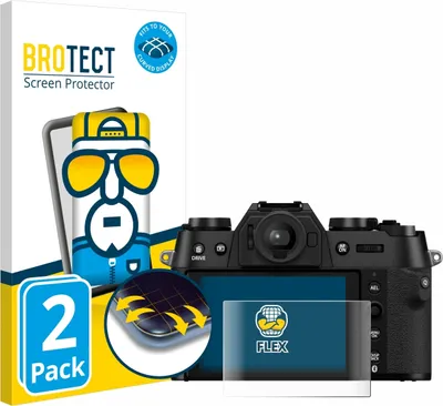 Produktbild von 2x BROTECT Fullscreen Schutzfolie für Fujifilm X-T50 Displayschutz Folie Fullcover Klar Transparent
