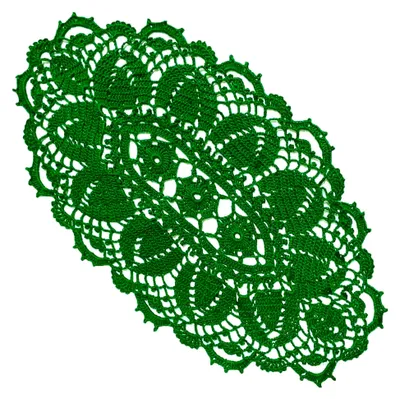 Produktbild von Ovaler Tischläufer aus Spitze, Breite (25,4 cm - 30,5 cm) x Länge (50,8 cm bis 55,9 cm), handgefertigte Häkelvase, Deckchen für Kommode und Tischdecke (1, grün)