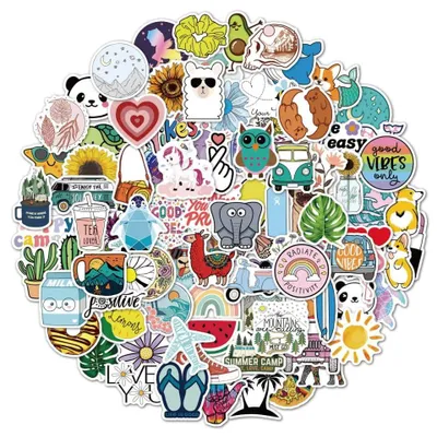 Wasserflaschen-Sticker für Kinder, 100 Stück, niedliche Aufkleber