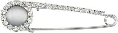 Zdjęcie produktu dla 2 sztuki broszka szpilki zapięcie szpilka kocie oczy rhinestone srebrny 6.7x1.8cm