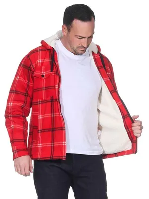 Produktbild von Herren Holzfäller Thermo Hemd mit Kapuze, Rot/Schwarz/XL
