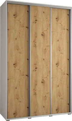 Produktbild von MEBLE KRYSPOL Davos 1 Schrank, drei Türen - 235,2x160x45 cm - Weiß Artisan Silber