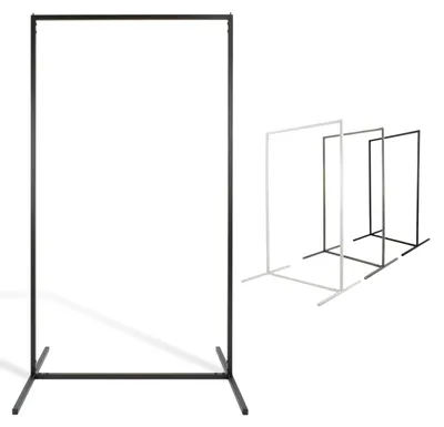 Image de Porte-vêtements autoportant - Noir - 140 cm de hauteur - Métal avec revêtement par poudre