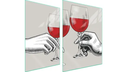 Produktbild von Glasschutzplatte Für Herd 70X52 Wein