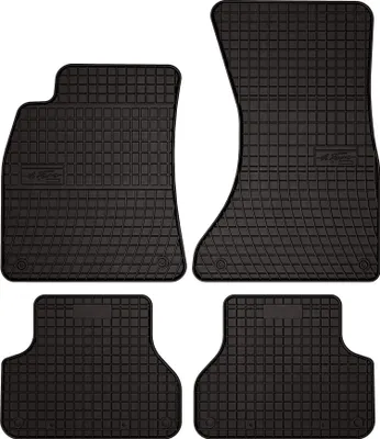 Produktbild von Gummifußmatten passend für Audi A4 B9 (Sportback, Limousine, Kombi, Avant, Allroad, Bj. 2015-) –  schwarz, passgenau, mit Befestigungen set 4 Stk. - Gummi-Automatten