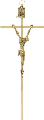 Produktbild von Messing, Gold Hängekreuz 8 x 21 cm