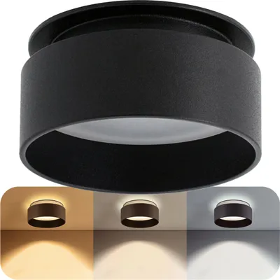 Produktbild von SSC-LUXon Sudara LED Einbauspot schwarz rund - dimmbar - 3 Lichtfarben Up & Down Effekt - Deckenspot 230V 6 Watt