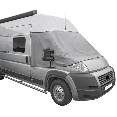 Produktbild von Frontscheibenabdeckung Wohnmobil kompatibel Ducato X250 Boxer Jumper UV-Schutz Isolierung magnetische Türmontage Weiß