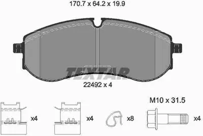 Produktbild von TEXTAR Bremsbeläge Satz Hinten für VW Crafter Kastenwagen (SY, SX) 2249201