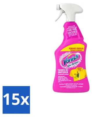 Produktbild von 15 x Vanish Oxi Action 4-in-1 Fleckentferner Spray 940 ml - Vorteilspackung - 15 Stücke