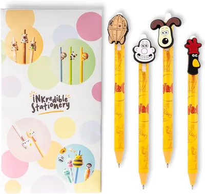 Productafbeelding van Inkredible uitwisbare pen - Wallace & Gromit karakter intrekbare nieuwigheid pennen - Leuk cadeau briefpapier