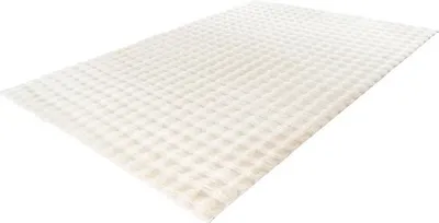 Produktbild von Lalee Harmony - 3d Teppich - Teppich - Teppich - Hochflor - Superweich - Flauschig - Glänzend - 3d Würfel - Kaninchen - 80x150 cm elfenbein cremefarben