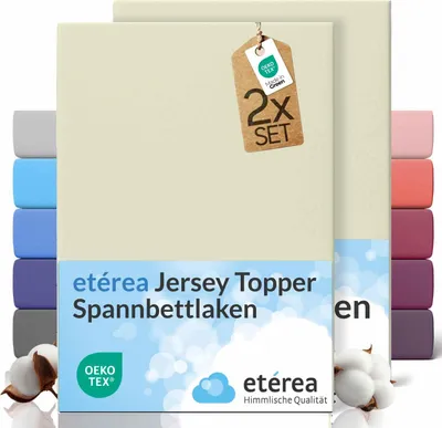 Obrázek produktu pro Étérea Jersey napínací prostěradlo z bavlny 140 x 200 – 160 x 200 cm