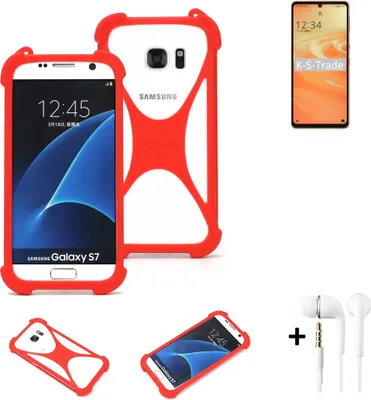 Produktbild von Handy-hülle + Kopfhörer kompatibel mit Sharp Aquos Sense6 Schutz-hülle Bumper Silikon Schutz Hülle Cover Case Silikoncase Silikonbumper TPU