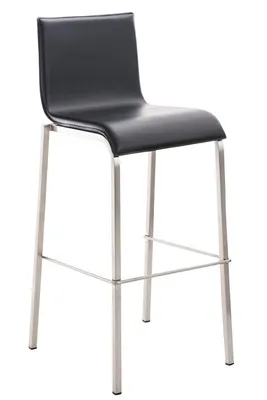 Produktbild von CLP Barhocker Avola Leder Flach E78 Edelstahlgestell schwarz