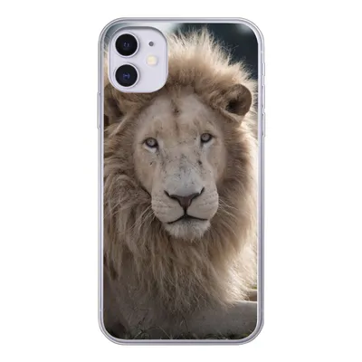 Produktbild von MuchoWow® Handyhülle Schutzhülle Hülle für iPhone 11 Löwe - Tier - Weiß Silikon Softcase Handy Hülle - Handytasche