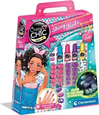 Produktbild von Maniküre Set für Kinder, Leuchtend, mit Nagellack, Falschen Nägeln und Aufklebern, Ab 7 Jahren