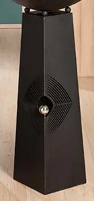 Produktbild von Gilde Metall Ständer zu 68064  schwarz, konisch, Edelstahlkugel L= 27 cm B= 27 cm H= 93cm  cm