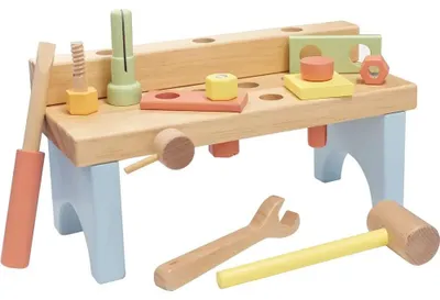 Image de SpielMaus : Atelier de bricolage en bois, 17 pièces