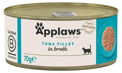 Image de Filet de thon APPLAWS dans du bouillon - nourriture humide pour chat - 70g