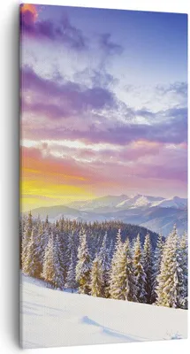 Produktbild von Bild auf Leinwand - Leinwandbild - Berge Schnee Winter - 55x100cm - Wand Bild - Wanddeko - Leinwanddruck - Bilder - Kunstdruck - Wanddekoration - Leinwand bilder - Wandkunst - PA55x100-3605